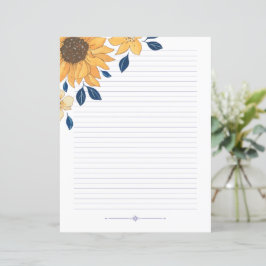 Schrijfpapier, gelamineerd, zonnebloemen