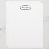 Schrijfpapier voor grafisch briefhoofd met fancy r (Voorkant / Achterkant)