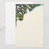 Schrijfpapier voor kerstontwerp met gevintplaat briefpapier (Voorkant / Achterkant)