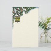 Schrijfpapier voor kerstontwerp met gevintplaat briefpapier (Staand voorkant)