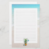 Schrijfpapier voor kerstverlichting met anananas briefpapier (Voorkant / Achterkant)