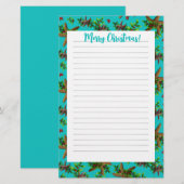 Schrijfpapier voor Tropische kerstfamilie Briefpapier (Voorkant / Achterkant)