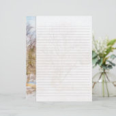 Schrijfpapier voor winterboomscène (Staand voorkant)