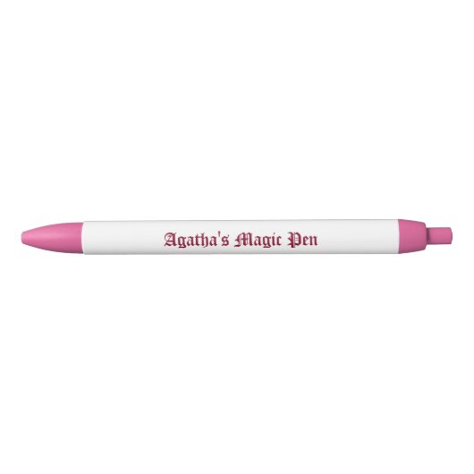 Schrijfpen, , roze, zwarte inkt pen (Voorkant)