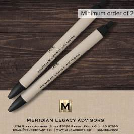 Schrijfpen voor zakelijke monogrammen zwarte inkt pen