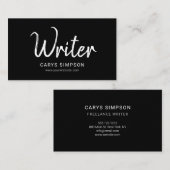 Schrijfpenseel handgeschreven lettertype Eenvoudig Visitekaartje (Voorkant / Achterkant)