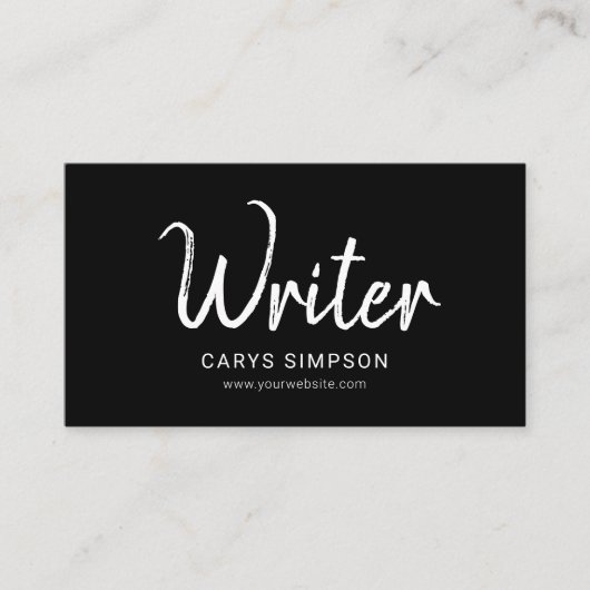 Schrijfpenseel handgeschreven lettertype Eenvoudig Visitekaartje (Voorkant)