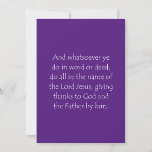 Schrijfschrift Colossians 3 17 Bedankkaart