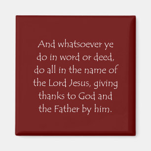 Schrijfschrift Colossians 3 17 Magneet