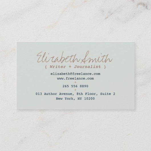 Schrijfschrijfmachine koele  typemachine visitekaartje (Achterkant)