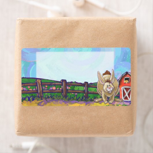 Schrijfspullen bij konijnenparade etiket (Insitu)