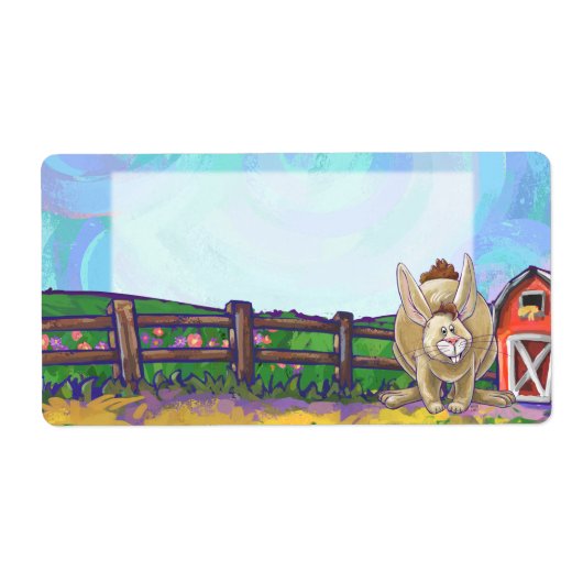 Schrijfspullen bij konijnenparade etiket (Voorkant)