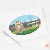 Schrijfspullen bij konijnenparade ovale sticker (Envelop)