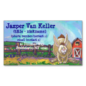 Schrijfspullen bij konijnenparade visitekaartje magneet (Voorkant)