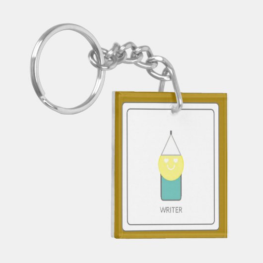 SCHRIJFSTER Acryl Sleutelhanger van Dichteres Adie (Voorkant Links)