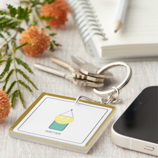 SCHRIJFSTER Acryl Sleutelhanger van Dichteres Adie (Voorkant Rechts)