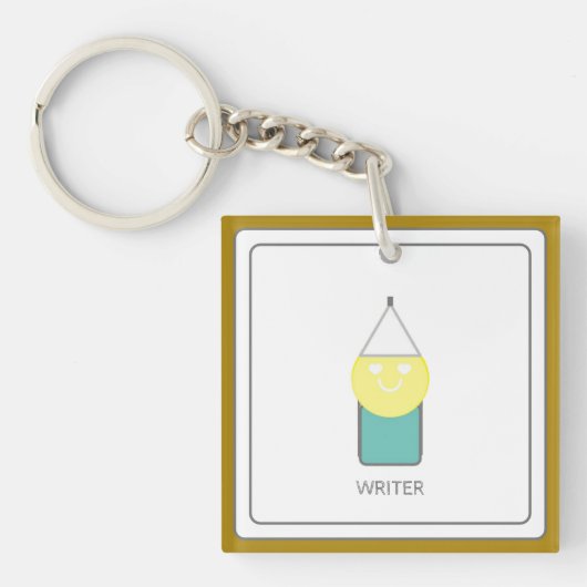 SCHRIJFSTER Acryl Sleutelhanger van Dichteres Adie (Voorkant)