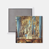 Schrijftafel en standbeeld van Louis XV Magneet (Voorkant / Achterkant)