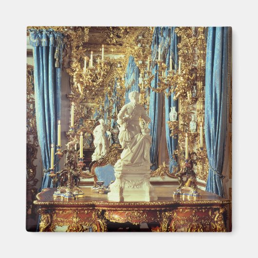 Schrijftafel en standbeeld van Louis XV Magneet (Voorkant)