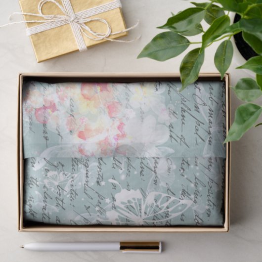  schrijfvlinder en losbloesems ontkoppelen tissuepapier (Geschenk)