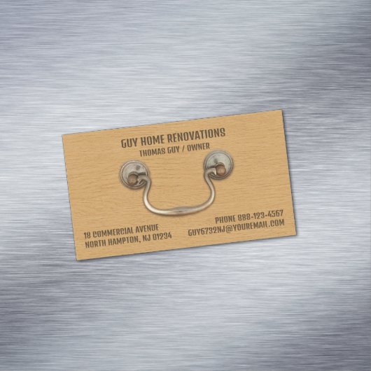 schrijnwerkerij magnetisch visitekaartje (Voorbeeld)