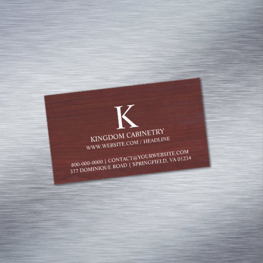 schrijnwerkerij magnetisch visitekaartje (Voorbeeld)