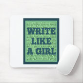 Schrijven als een meisje muismat (Met muis)