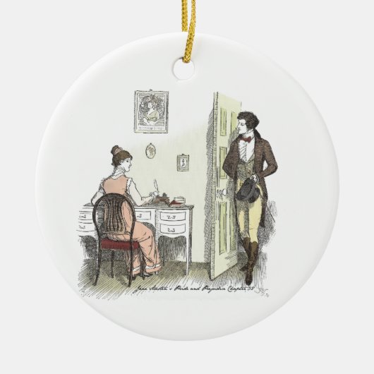 Schrijven brieven - Jane Austen Pride & Prejudice Keramisch Ornament (Voorkant)