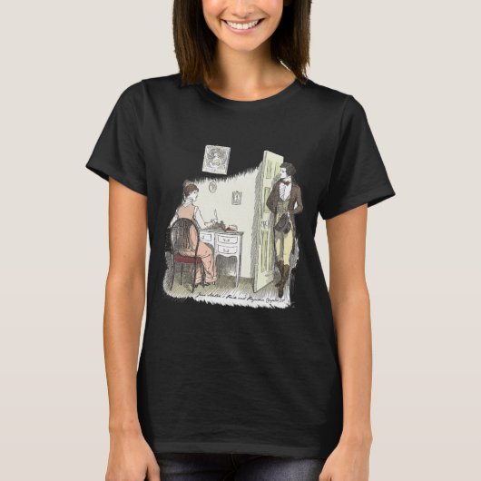 Schrijven brieven - Jane Austen Pride & Prejudice T-shirt (Voorkant)