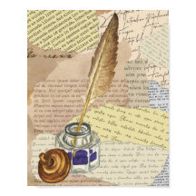  schrijven Collage met inkt en Quill