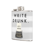 Schrijven Drink Bewerken Sober-schrijfmachine bewe Heupfles (Links)