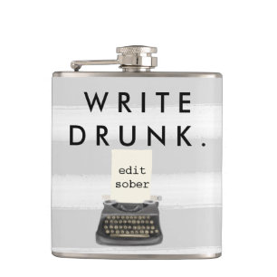 Schrijven Drink Bewerken Sober-schrijfmachine bewe Heupfles