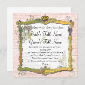 Schrijven en gouden bruiloft in Franks script Kaart (Voorkant / Achterkant)