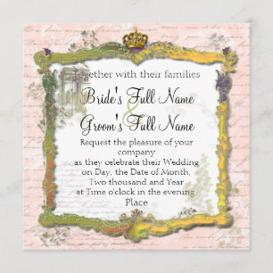 Schrijven en gouden bruiloft in Franks script Kaart