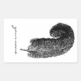 Schrijven Feather Bookplate Stickers