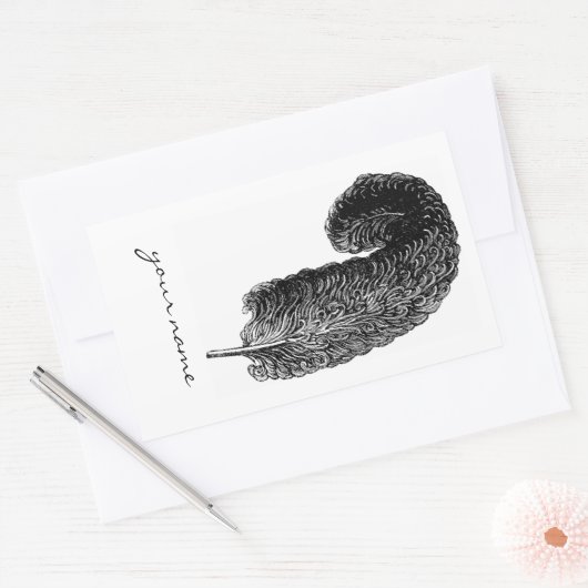 Schrijven Feather Bookplate Stickers (Envelop)