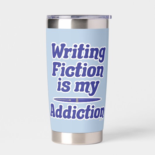 Schrijven Fictie is mijn verslaving auteur Gezegde Geïsoleerde Drinkbeker (Links)