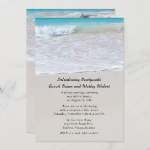 Schrijven in de zand bruiloft aankondiging