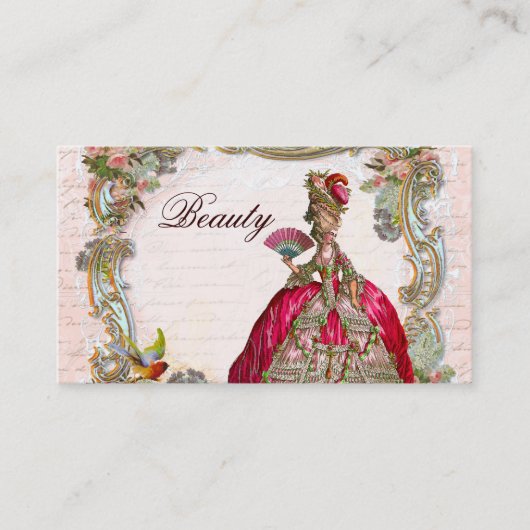 Schrijven in het Frans en Marie Antoinette Visitekaartje (Voorkant)