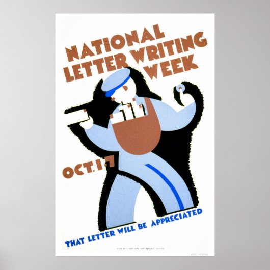 Schrijven in week 1940 WPA Poster (Voorkant)