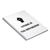 "Schrijven is de revolutie"-laptop Notitieboek (Rechterzijde)