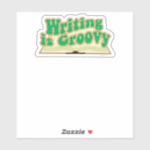 Schrijven is een groovy retro auteur ontwerp sticker (Vel)