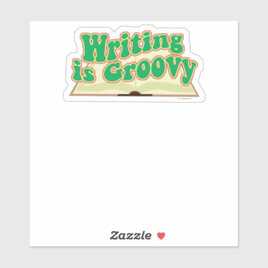 Schrijven is een groovy retro auteur ontwerp sticker (Vel)