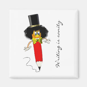 Schrijven Is Gezondheid, Grappige Clownenkop op ee Magneet