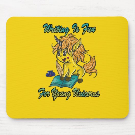 Schrijven is leuk voor jonge Unicorns Muismat (Voorkant)