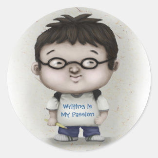 Schrijven is mijn passie ronde sticker