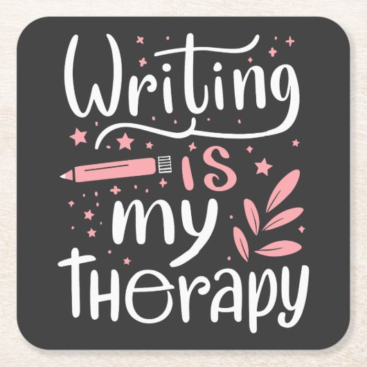Schrijven is mijn therapie kartonnen onderzetters (Voorkant)