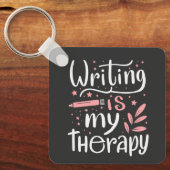 Schrijven is mijn therapie sleutelhanger (Voorkant)