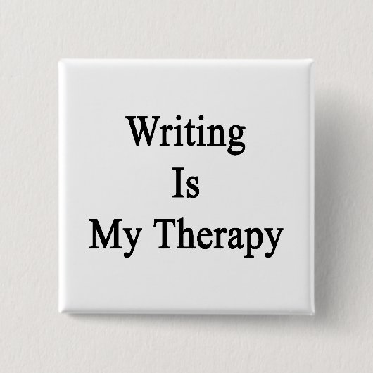 Schrijven is mijn therapie vierkante button 5,1 cm (Voorkant)