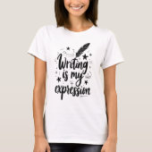 Schrijven is mijn uitdrukking t-shirt (Voorkant)